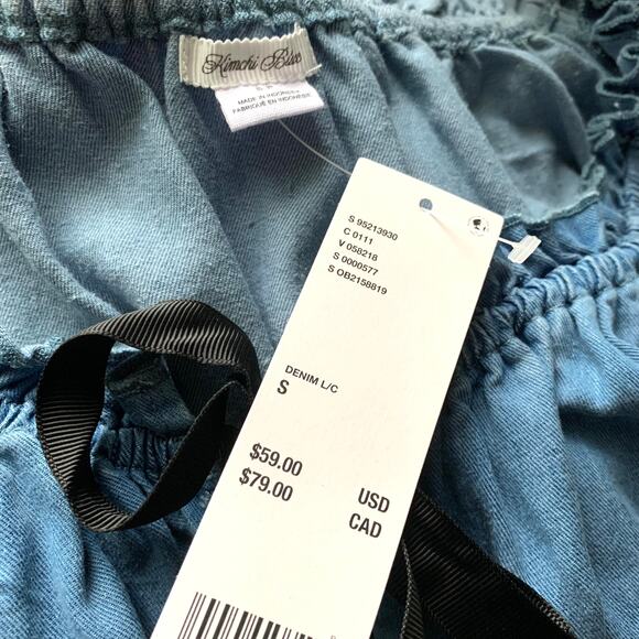 Urban Outfitters Kimchi Blue Marley Bow Front Long Sleeve Denim Blouse - Picture 9 of 11